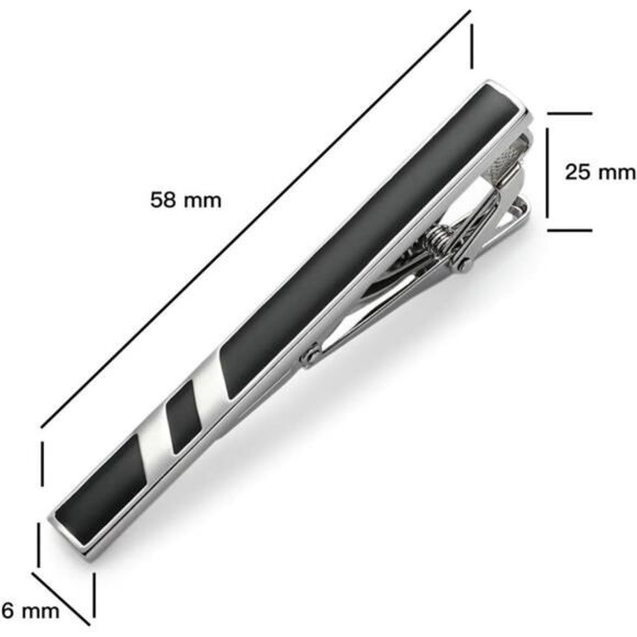 Silver Tie Clips for Men Classic Tie Bars Formal Wedding Business Gift Set - Picture 3 of 7